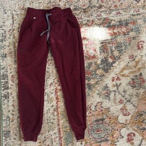 Figs Burgundy Jogger Pants
